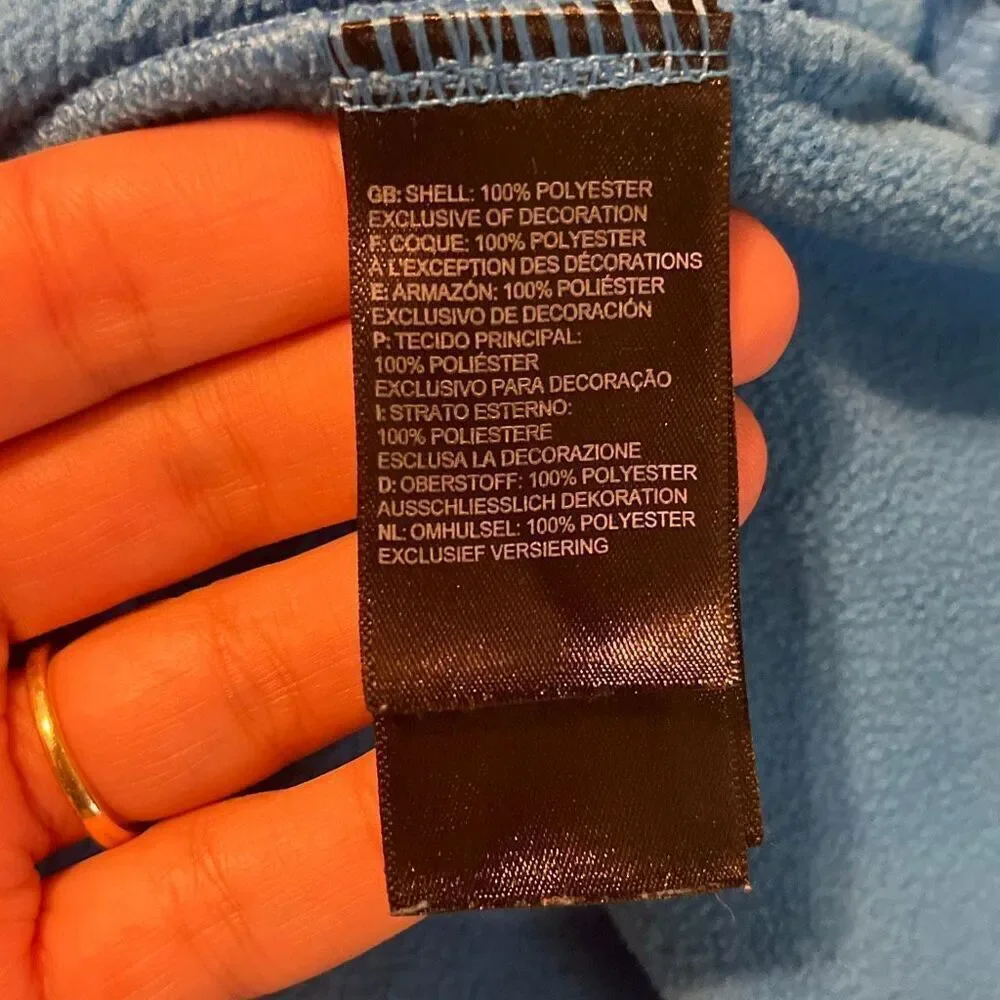 The North Face Blue Black Hero 1/4‎ Zip Fleece Large